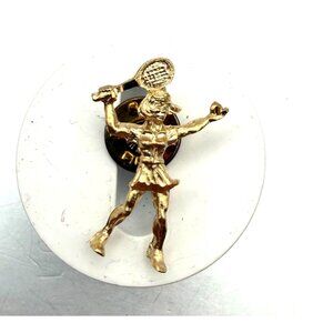 Vintage Avon Gold Tone Tennis Player Figural Brooch Pin